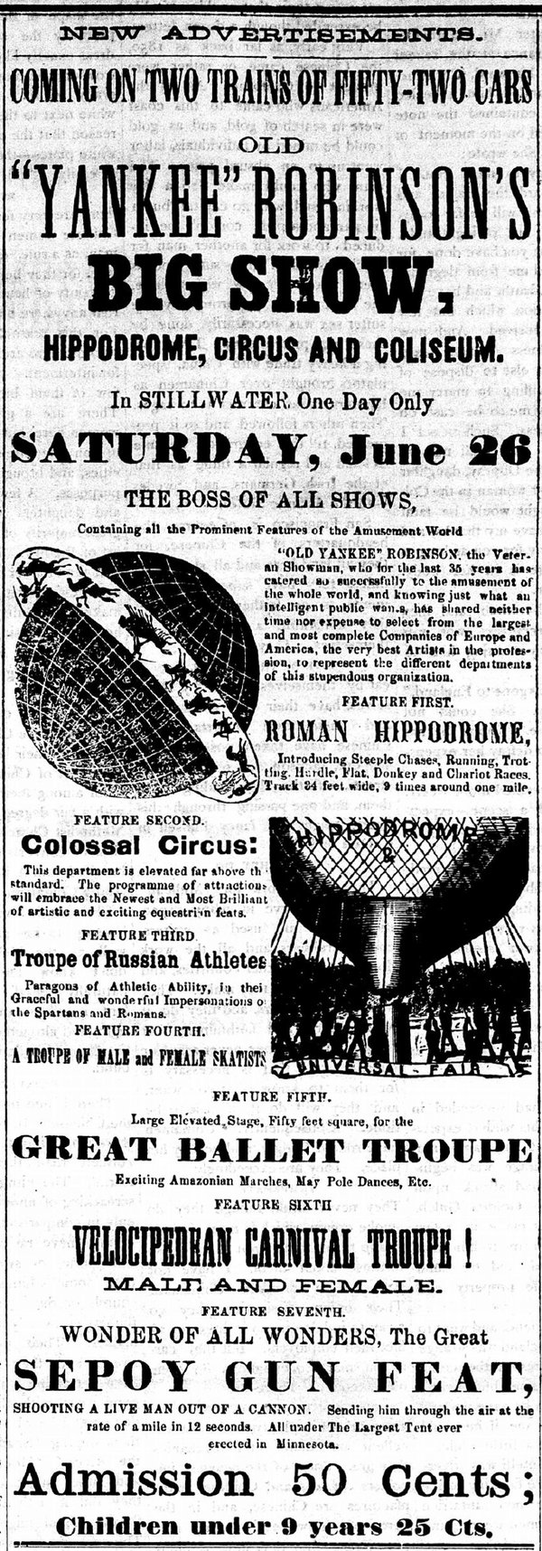 Yankee Robinson Circus ad